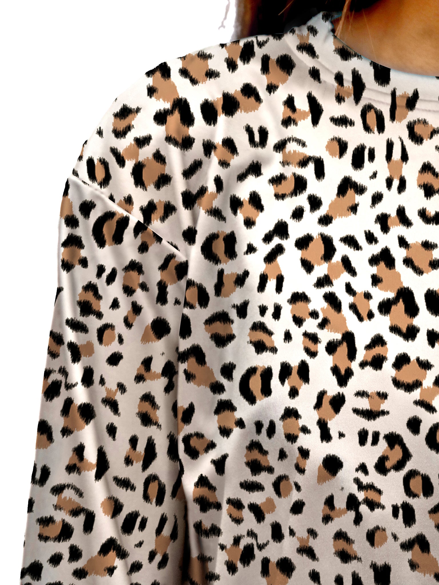Brownish Off White Leopard Skin Printed Top